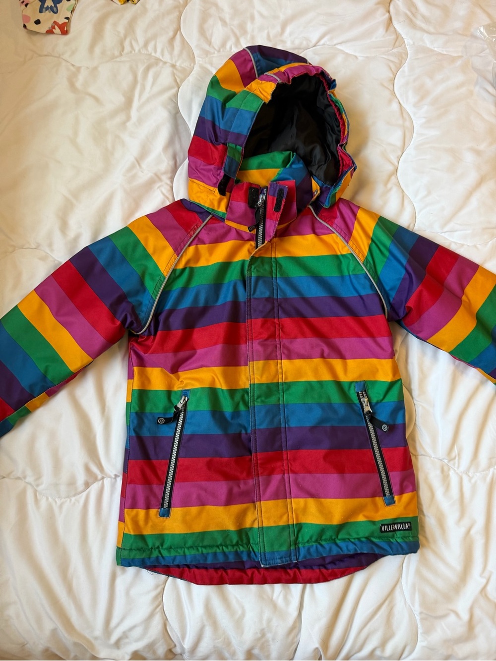 Villervalla Rainbow Striped Kids Jacket - Multicolor